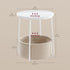 SONGMICS Small Side End Table Round 2 Tier Nightstand U Shaped Steel Legs w/ Basket - Matte White / Camel Brown