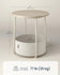 SONGMICS Small Side End Table Round 2 Tier Nightstand U Shaped Steel Legs w/ Basket - Beige / White