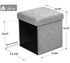 SORBUS Foldable Fabric Storage Ottoman Cozy Ottoman Footstool - Grey