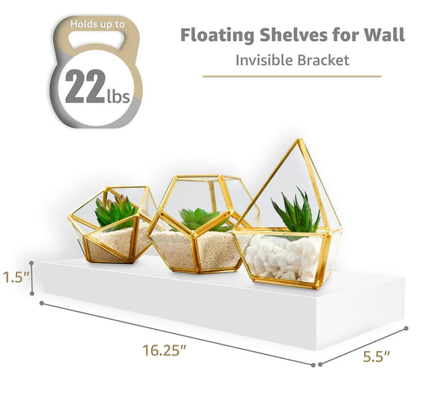 SORBUS 3pk Wall Décor Mounted Floating Shelves - White