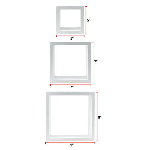 SORBUS 3pk Floating Box Shelves - White