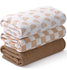 30"x40" Muslin Swaddle Blankets for Newborn 3 Breathable Soft Receiving Blanket 3pk - Rainbow & Grid