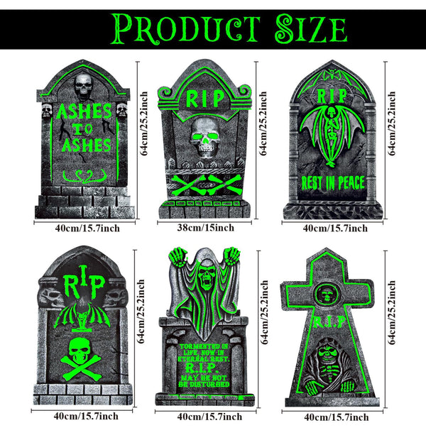 Halloween Glow in the Dark Lawn Décor 6pcs