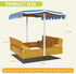 Sandbox w/ Adjustable Canopy Storage Bottom Liner Wooden Sand Pit Bench