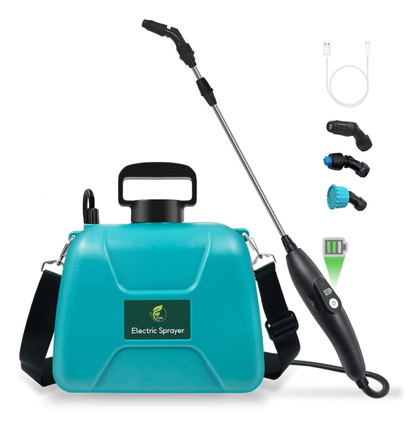Gardening Electric Sprayer w/ USB Rechargeable Handle 3 Mist Nozzle 5L - Blue