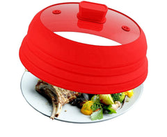 Vented Glass Silicone Microwave Plate Cover Collapsible Splatter Guard