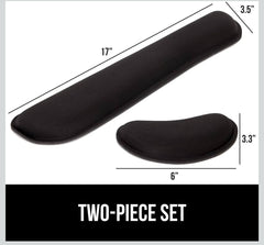 Silky Memory Foam Wrist Rest for Computer Keyboard Mouse Ergonomic Design - Black