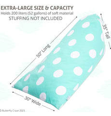 Butterfly Craze Kids Bean Bag Chair Cover - Aqua Dot
