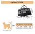 PET MARVEL 20" Cat Dog Pet Carrier Travel Bag Breathable Bite-Resistant Fabric w/ Washable Mat - Grey / Black