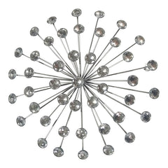 24" Silver Metal Bling Burst Wall Art