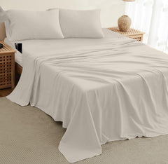 DREAMCARE 4pc Twin Breathable Cooling Sheets Sheet Sets - Ivory