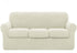 SUBRTEX 4pc Sofa Cover High Stretch Couch Slipcover for 3 Cushion Machine Washable - Ivory