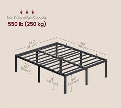 Vasagle Metal Bed Frame 18" Height Heavy-Duty 1100lbs Weight Capacity Black - Full Size