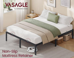 Vasagle Metal Bed Frame 16" Height Heavy-Duty 1100lbs Weight Capacity Black - Full Size