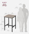 VASAGLE Bar Table Kitchen Dining High Top Pub Square w/ Steel Frame - Greige / Black