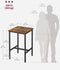 VASAGLE Bar Table Kitchen Dining High Top Pub Square w/ Steel Frame - Brown / Black