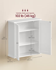 VASAGLE 3 Tier Bathroom Wall Medicine Cabinet - White