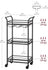VASAGLE Bar Cart 3-Tier Shelf Wine Holders w/ Glass Holders - Black