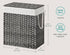 SONGMICS 110L Laundry Hamper Double Wicker Basket w/ Removeable Liners - Gray