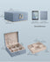 SONGMICS 2-Layer Jewelry Box Organizer with Handle - Misty Blue