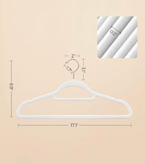 SONGMICS Velvet Non-Slip Space-Saving Clothes Hangers Rose Gold Swivel Hook Set of 30 - White