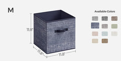 SONGMICS 11.8" Storage Cubes Foldable Non-Woven Fabric Bins w/ Handles Set of 6 - Blue