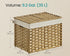 SONGMICS 9.2 Gallon (35L) Woven Basket Blanket Storage Bin w/ Handles - Natural