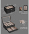 SONGMICS 8-Slot Watch Box 2-Tier Display Case w/ Large Glass Lid - Black