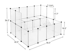 SONGMICS Guinea Pig Playpen w/ Dense Ramp Indoor Rabbit Run Hutch Cage - Clear