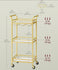 VASAGLE Bar Cart Home Serving w/ 3 Tiers Kitchen Shelf w/ Wheels - Gold