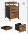 VASAGLE 2 Drawer File Mobile Filing Cabinet w/ Wheels - Brown
