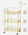 VASAGLE 23.6" Bar Gold Serving Cart w/ 3-Tier Mirrored Shelf - Gold