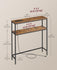 VASAGLE Console Table w/ Power Outlet 2-Tier Narrow Sofa w/ 2 Shelves - Brown