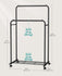SONGMICS Double Rods Clothes Rack w/ Wheels and Storage Shelf  - Black
