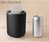 SONGMICS 1.5L Mini Desk Trash Can Stainless Steel w/ Swing Lid - Black