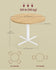 VASAGLE 31.5" Dining Small Round Kitchen Table w/ Steel Frame - Oak Beige / White