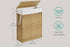 SONGMICS 55L Slim Laundry Synthetic Rattan Storage Basket w/ Lid and Handles - Natural