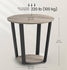 VASAGLE Round Side End Table 2-Tier Accent Nightstand w/ Storage Shelf - Greige / Black