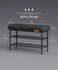 VASAGLE Shoe Rack Bench Entryway Mid-Century Modern Leather w/ Stitching - Black