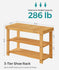 SONGMICS Shoe Rack 3-Tier Bamboo Storage Organizer Entryway Bench - Natural