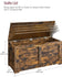 VASAGLE Storage Chest Bench w/ 2 Safety Hinges Farmhouse Style - Brown