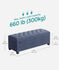 SONGMICS 43" Metal Frame Storage Ottoman Bench Foot Rest w/ Legs - Light Denim Blue