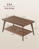 VASAGLE Coffee 2-Tier Center Table w/ Storage & Tapered Legs - Chestnut Brown
