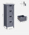 VASAGLE Bathroom Cabinet Chest Drawers Freestanding Cabinet w/ 4 Drawers - Grey