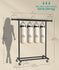SONGMICS Clothes Rack Extendable Hanging Rails w/ Wheels - Black