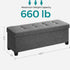 SONGMICS 43" Storage Ottoman Bench Folding Ottoman Foot Rest w/ Legs - Dark Gray