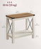 VASAGLE 2-Tier End Side Table Farmhouse Style w/ Bottom Shelf - Rustic White