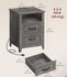 VASAGLE Farmhouse Nightstands Bedside Tables Side Tables w/ Charging Station & Open Compartment - Misty Gray
