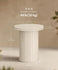 VASAGLE Round Side Tambour End Table Mid Century Modern Nightstand - Beige