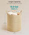 SONGMICS 15.8 Gallons Laundry Hamper Cotton Rope Basket w/ Handles - Tan